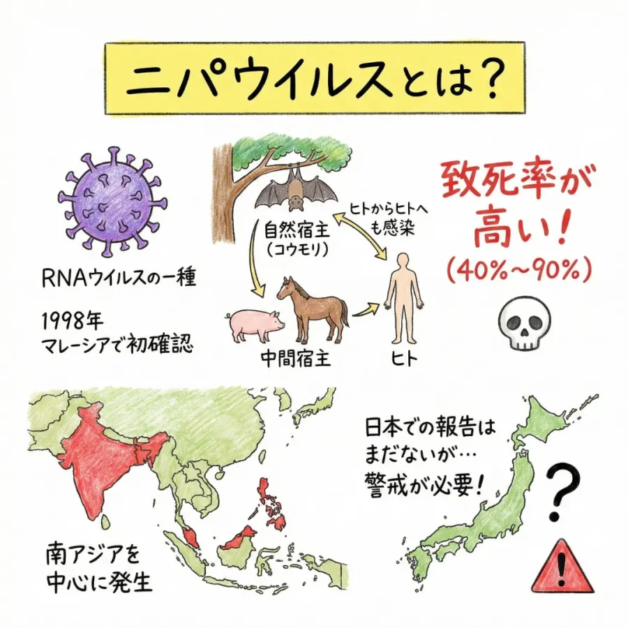 ニパウイルス感染症の特徴について【感染経路・症状・日本にくる可能性】 | ひまわり医院（内科・皮膚科）